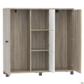 Шкаф Locker SIG - 606 (1450х420х1400мм) Черный графит / Вяз Либерти Дымчатый / Белый AMF