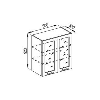 Кухонная секция верхняя В 80 Ск (h-920) Адель Мир мебели