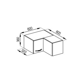 Кухонна секція антресоль А 60х60 кут прямий (320) Оля Світ меблів