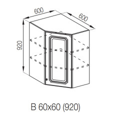 Кухонна секція верхня 60*60 (h-920) Валенсія Світ меблів