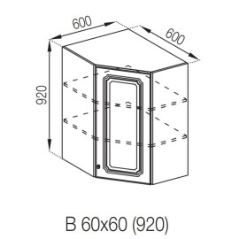 Кухонна секція верхня 60*60 (h-920) Валенсія Світ меблів