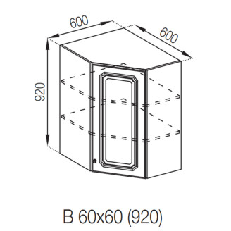 Кухонная секция верхняя 60*60 (h-920) Валенсия Мир мебели