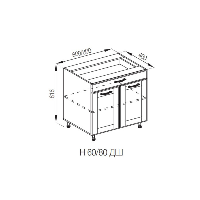 Кухонная секция нижняя Н 60 ДШ FAVORIT Доминика Мир мебели