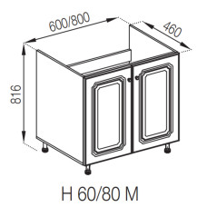 Кухонна секція нижня Н 80М Валенсія Світ меблів