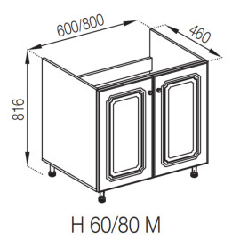 Кухонна секція нижня Н 80М Валенсія Світ меблів