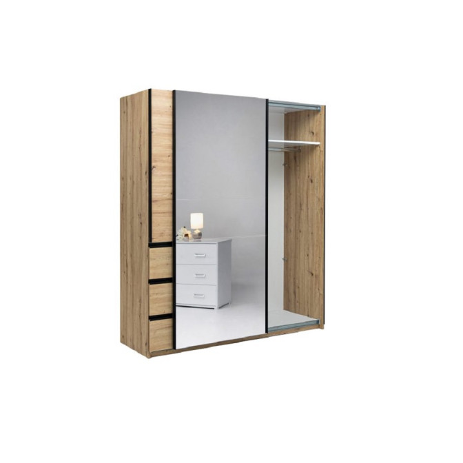 Шафа-купе 1,75х2,1м 2Дв із дзеркалом Тедді / Teddy Дуб Артизан MiroMark TD-25-OA