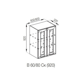 Кухонная секция верхняя В 80 Ск (h-920) Марго Мир мебели