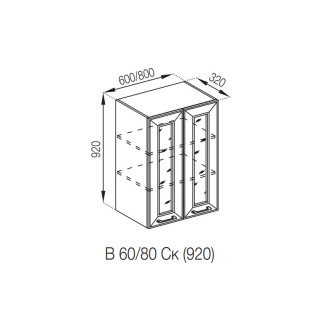 Кухонная секция верхняя В 80 Ск (h-920) Марго Мир мебели