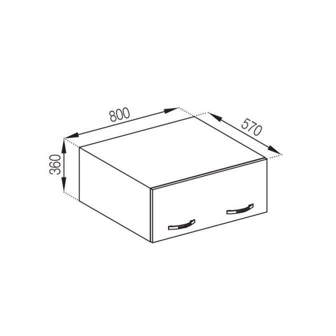 Кухонная секция антресоль А 80 (570) Оля Мир мебели  