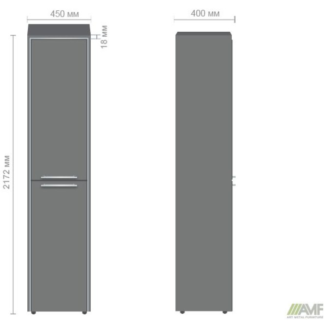 Пенал книжный Оникс 450х400х2172 Дуб Ценамон AMF
