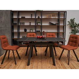 Керамический стол TM-80 черный оникс  +  черный Vetro mebel