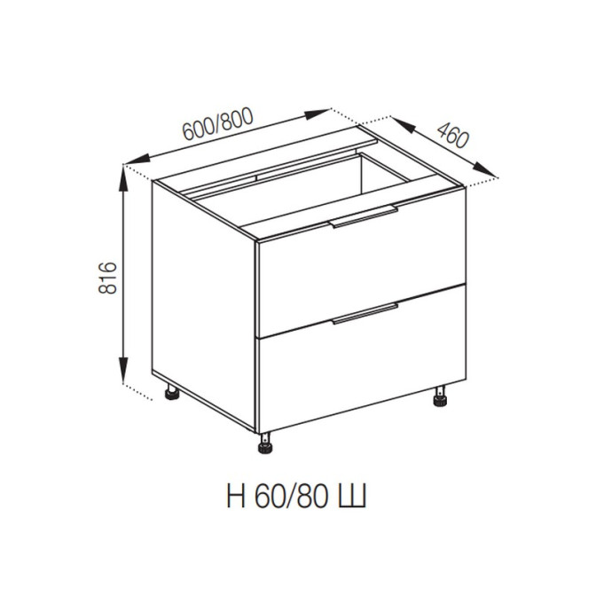 Кухонная секция нижняя Н 60 Ш LUX Алиса Мир мебели