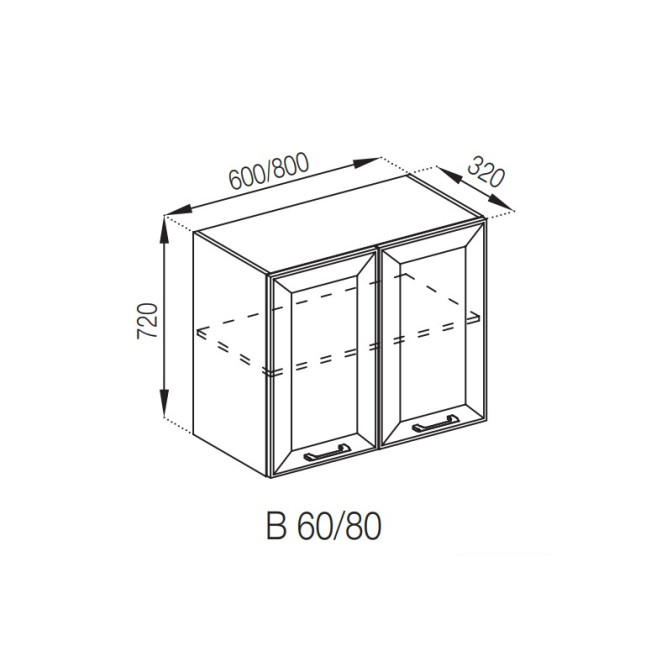 Кухонная секция верхняя В 80 Марго Мир мебели