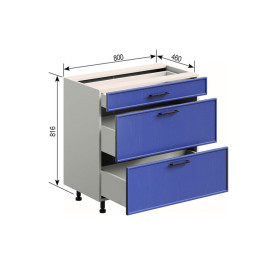 Кухонная секция нижняя Н 80 3Ш (1 + 2) FAVORIT Ариэль Мир мебели