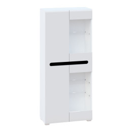 Шафа 2Д Ск Глянець Білий / Чорний Б'янко Світ Меблів