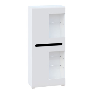 Шафа 2Д Ск Глянець Білий / Чорний Б'янко Світ Меблів