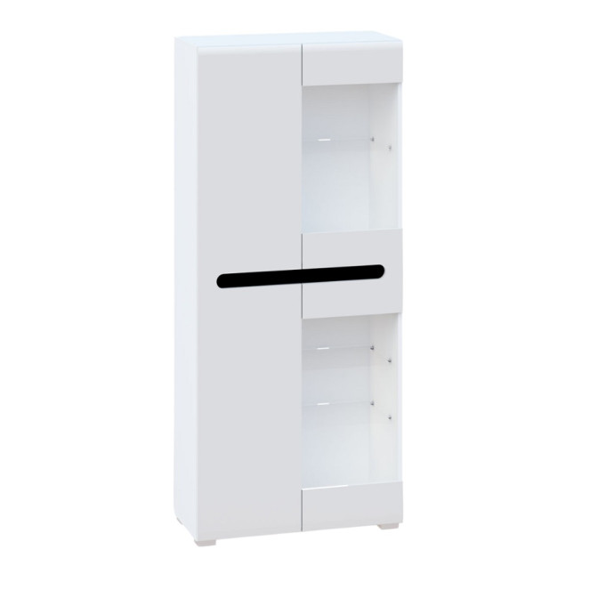 Шафа 2Д Ск Глянець Білий / Чорний Б'янко Світ Меблів