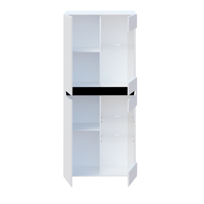 Шафа 2Д Ск Глянець Білий / Чорний Б'янко Світ Меблів