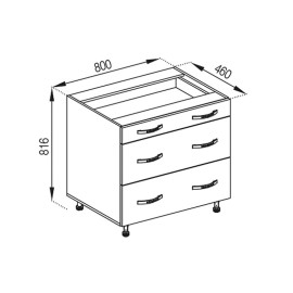 Кухонная секция нижняя Н 80 3Ш (1 + 2) FAVORIT Прованс Мир мебели