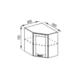 Кухонная секция верхняя 60*60 Доминика Мир мебели