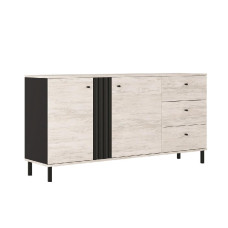 Комод 2Дв 3Ящ Артвуд Светлый / Антрацит Тео Мир Мебели