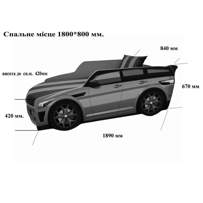 Детская кровать машина с матрасом Premium Range Rover - Рендж ровер Viorina-deko