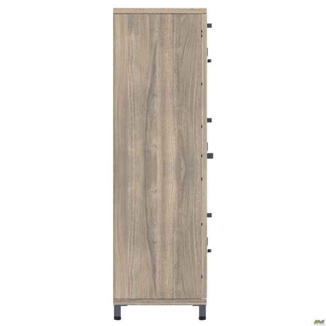 Шкаф Locker SIG - 606 - 1 (1850х420х1400мм) Черный графит / Вяз Либерти Дымчатый / Белый AMF