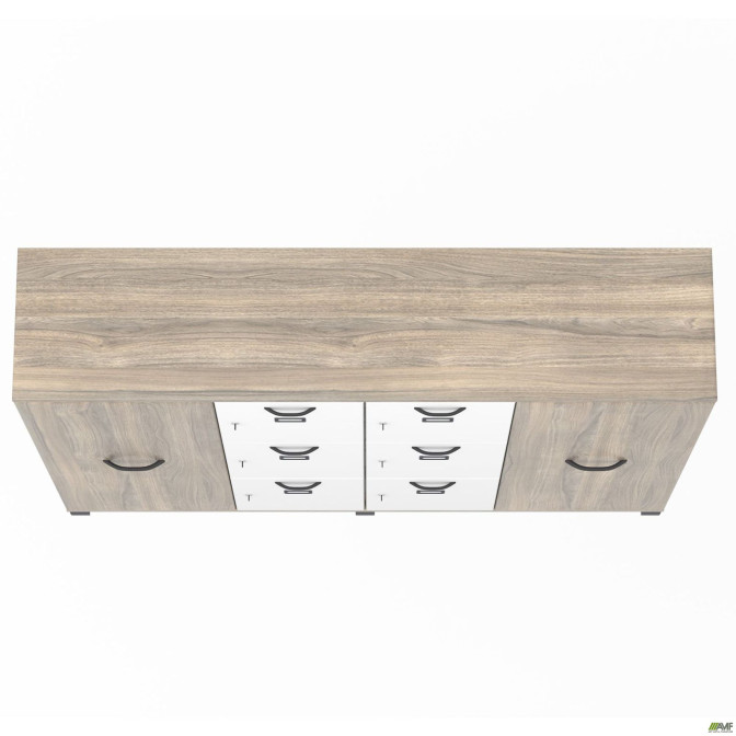Шкаф Locker SIG - 606 - 1 (1850х420х1400мм) Черный графит / Вяз Либерти Дымчатый / Белый AMF