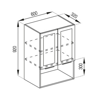 Кухонная секция верхняя В 60 2Д п/мікрохв. (920) Анна Мир мебели 