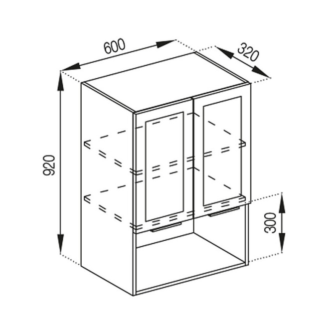 Кухонная секция верхняя В 60 2Д п/мікрохв. (920) Анна Мир мебели 