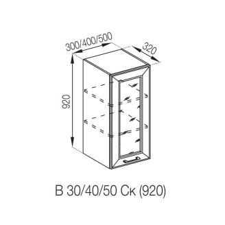 Кухонная секция верхняя В 30 Ск (h-920) Марго Мир мебели Кухонная секция верхняя В 30 Ск (h-920) Марго Мир мебели