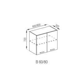 Кухонна секція верхня В 80 Б'янка Світ меблів