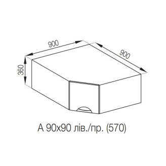 Кухонная секция антресоль А 90*90 Адель Люкс Мир мебели 