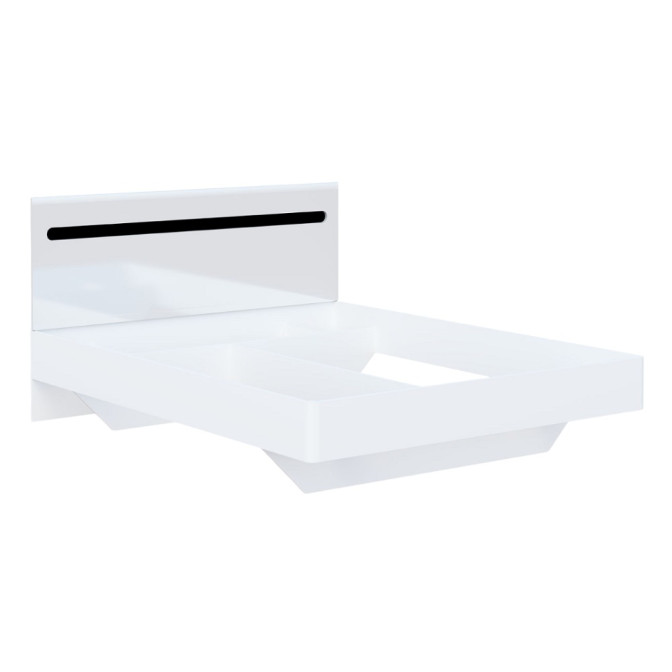 Кровать двуспальная Глянец Белый / Чёрный Бьянко Мир Мебели 