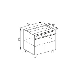 Кухонная секция нижняя Н 60 ДШ LUX Тина Мир мебели