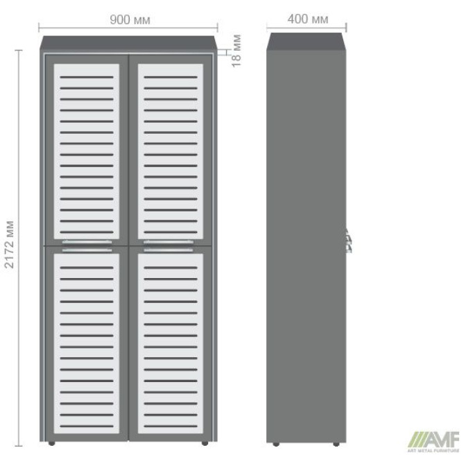 Шкаф книжный Оникс 900х400х2172 Дуб Ценамон, стекло AMF