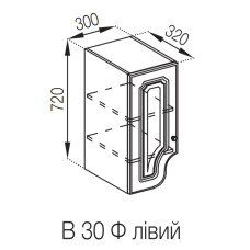 Кухонна секція верхня В 30 Ф Валенсія Світ меблів