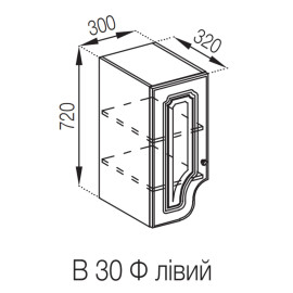 Кухонная секция верхняя В 30 Ф Валенсия Мир мебели