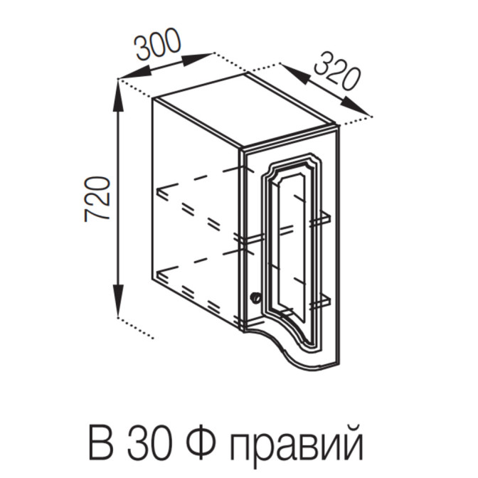 Кухонна секція верхня В 30 Ф Валенсія Світ меблів