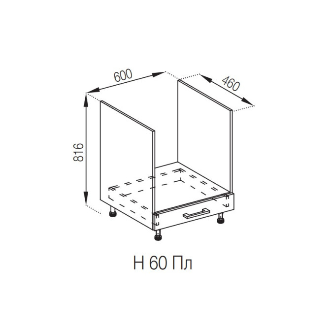 Кухонная секция нижняя Н 60Пл LUX Марта Мир мебели