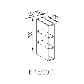 Кухонная секция верхняя полки В 15 Валенсия Мир мебели  