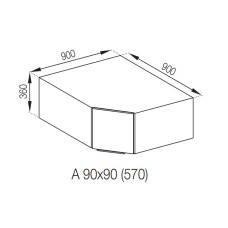 Кухонная секция антресоль А 90*90 Алиса Мир мебели