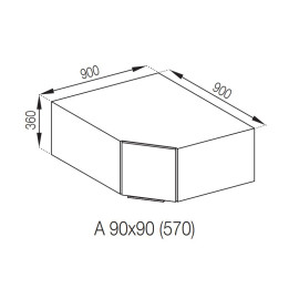 Кухонная секция антресоль А 90*90 Алиса Мир мебели