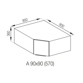 Кухонная секция антресоль А 90*90 Алиса Мир мебели