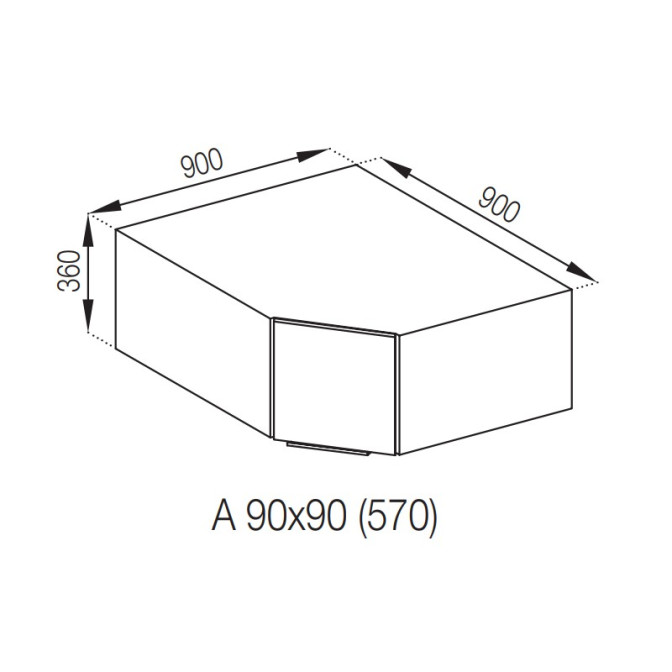 Кухонная секция антресоль А 90*90 Алиса Мир мебели
