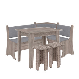 Кухонный комплект Маркиз Уголок  +  Стол нераскладной - 4  +  Табурет - 3 Эко Пехотин