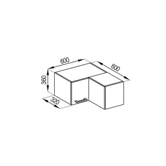 Кухонная секция антресоль А 60х60 кут прямий (320) Марта Мир мебели