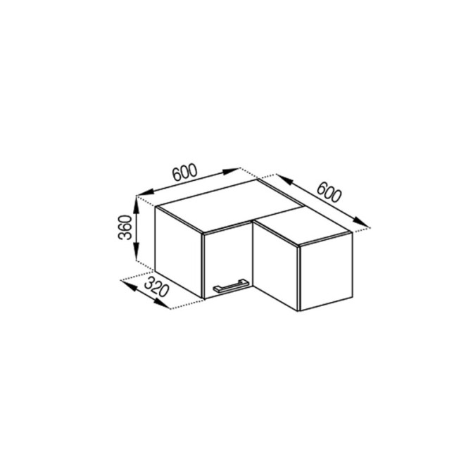Кухонная секция антресоль А 60х60 кут прямий (320) Марта Мир мебели