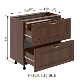 Кухонная секция нижняя Н 80 Ш ( + ВШ) LUX Роксана Мир мебели