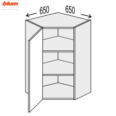 Кухонна секція Мері верхня Кут 45° 650х650/900 1дв Pro Blum MR-593W/9003gl MiroMark
